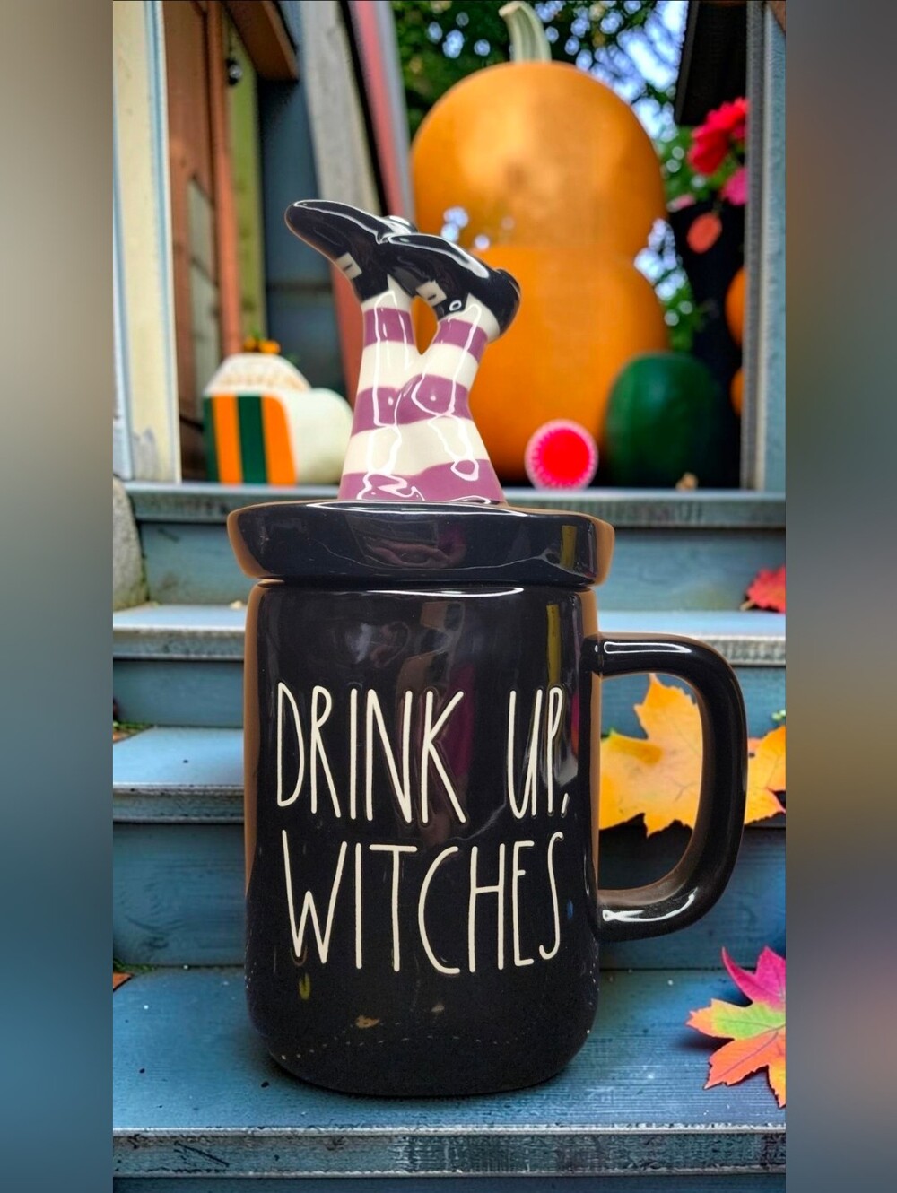Rae Dunn "Drink Up Witches" Black Ceramic Halloween Mug